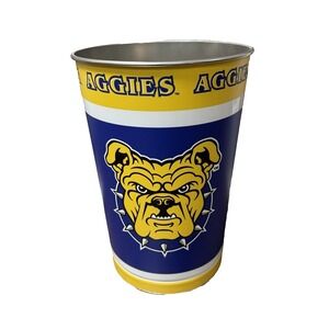 North Carolina A&T Aggies HBCU College NCAA Wastebasket Trash Can W/Lanyards